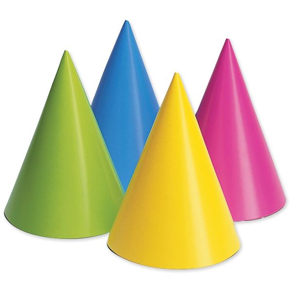 Creative Converting 20PH-0010 Party Hats, Assorted Neon, 16-Pack