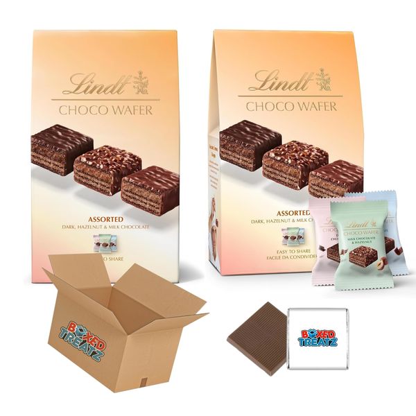 Lindt Choco Wafer Dreamy Choco Wafers Luxurious Layers Of Dark Chocolate, Milk Chocolate & Roasted Hazelnuts (Pack of 2 X 138g) Boxed Treatz