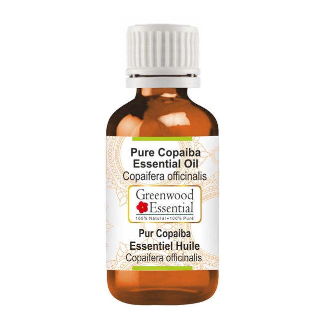 Greenwood Essential Pure Copaiba Essential Oil (Copaifera officinalis) Steam Distilled 15ml (0.50 oz)