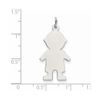 Solid 925 Sterling Silver Eng. Boy Front/Back Disc Charm Engravable Brushed Matte Finish Pendant - 30mm x 16mm