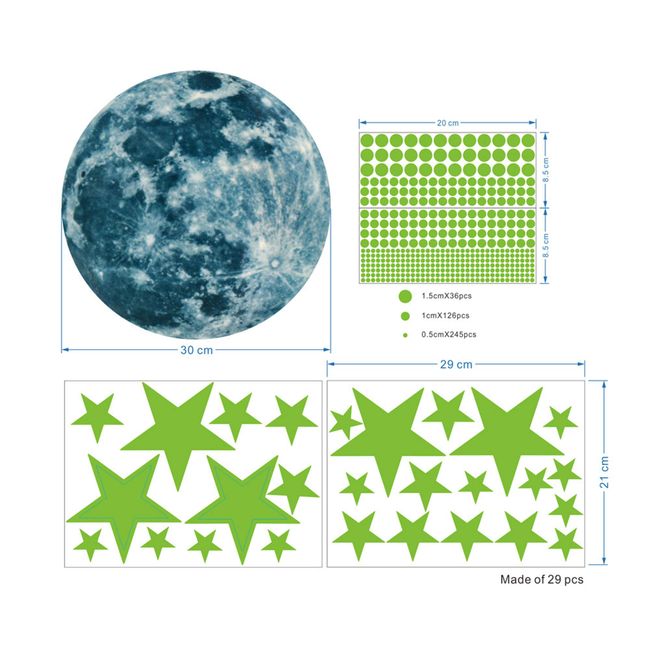 200pcs Glow In The Dark Stars Decorations Stickers For Ceiling, Adhesive 3D  Glowing Stars And Moon For Kids Bedroom, Kids Toys