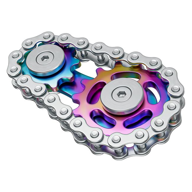 VOFOLEN Fidget Toy Stress Relief Toy Hand Spinner Bicycle Chain Plated Colorful Color Cool Metal Fidget Luxury Smooth Bearing Detachable Stainless Sensory Toy Funny Stress Relief Time Killing Adult