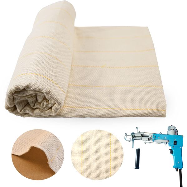 83" x 39" Upgraded Overlocking Tufting Cloth with Marked Lines,Large Monk's Cloth for Tufting Gun & Rug Tufting Fabric/Primary Tufting Cloth/Monk Cloth for Rug Tufting/Carpet Tufting Cloth