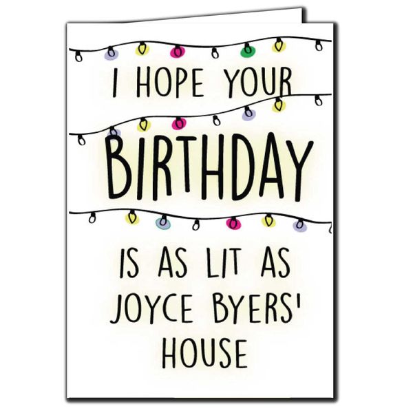 Cheeky Chops Cards Birthday Card Stranger Things, Joyce Byers Lit c987 (Free P&P), Full colour