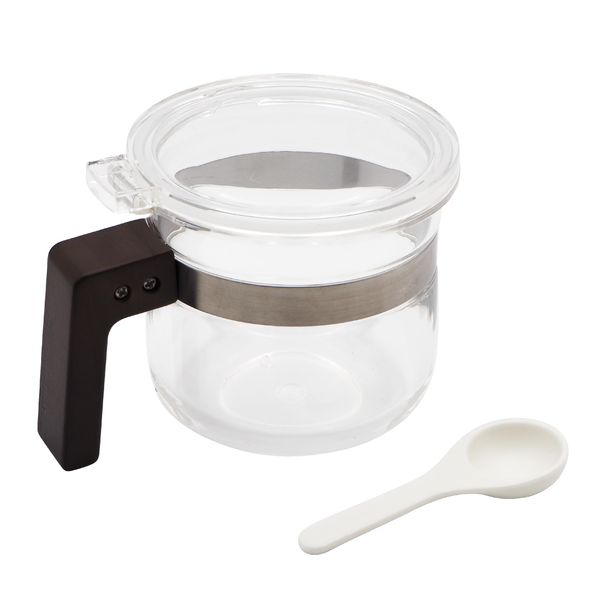 Powder Pot Bamboo (Brown), Condiment Container, Sugar, Salt, Teaspoon, Spoon, Show, Storage