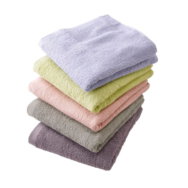 Kosugizen Mini Bath Towel, Value Earth Color, 19.7 x 39.4 inches (50 x 100 cm), Set of 5 Colors