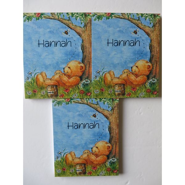 TEDDY BEAR NOTEPADS PACK OF 3 FOR HANNAH