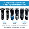 SH50 Replacement Heads with Blade Retaining Rings for Philips Norelco 5000 Series 6-pc Pack