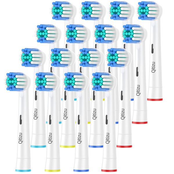 Qitizu Toothbrush Head Compatible with Oral b Braun Electric Toothbrush, Precision Replacement Brush Heads for Pro Smart Genius, Efficient Clean -16 Pack