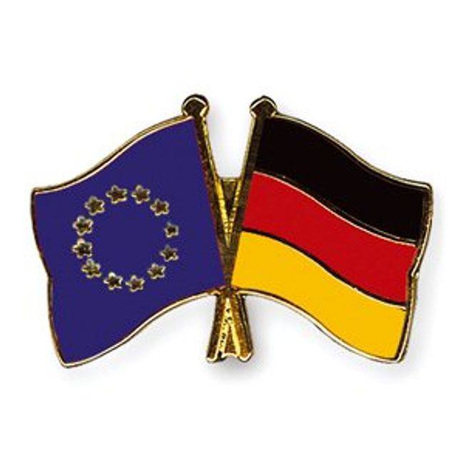 eurofussball Flaggen Pin Europa - Deutschland Freundschaftspin Flaggenpin, blau gelb schwarz rot, 22mm