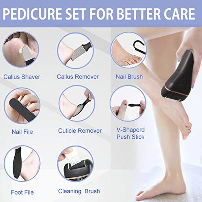 Electric Callus Remover for Feet with Rechargeable Waterproof 19 in 1  Professional Pedicure Kit,Foot Care Tools Wet & Dry Foot File For Dead