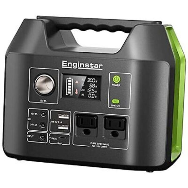 Solar Generator Portable Power Station, 296Wh Lithium Battery 300W Green