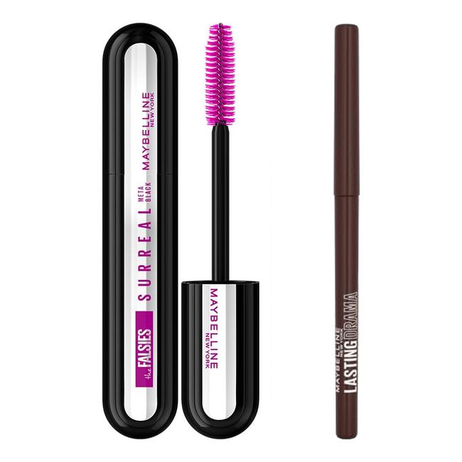 Maybelline New York Falsies Surreal Meta Black Maskara & Lasting Drama Automatic Liner Göz Kalemi- Brown Sugar Makyaj Seti