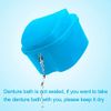 Denture Bath Case Orthodontic Dental Retainer Box Plastic False Teeth Bath Box Denture Cleanning Set Container Soaking Denture Bath for Storing Soaking Dentures Cleaning Box with Filter(Dark Blue)