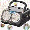 Portable Automatic Bubble Machine, 20000+ Bubbles Per Minute, Dual Fan Design, Black