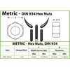 MonsterBolts - M8 Hex Nuts, DIN 934, Zinc CR+3, 50 Pack