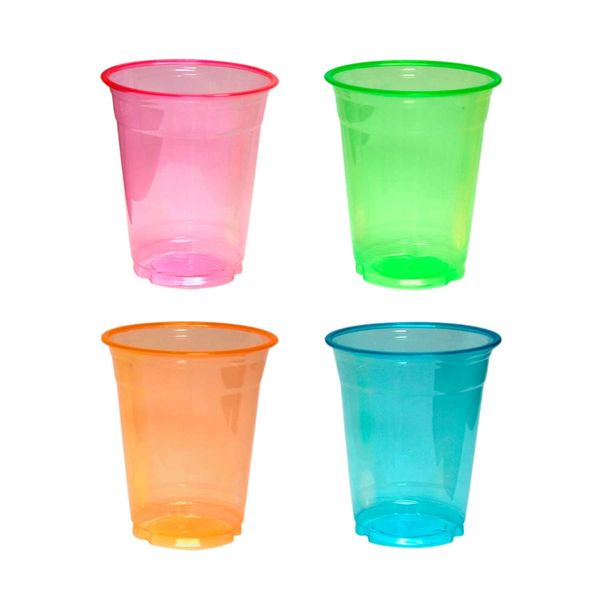 Party Essentials Soft Plastic 12-Ounce Party Cups/Tumblers, 40-Count, Assorted Neon