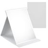 OWLKELA Tabletop Mirror, Compact Mirror, Folding Hand Mirror, S Size Stand Mirror, Leather Cover, Crack Resistant, Stylish, 6.3 x 4.7 inches (16 x 12 cm), White Scope