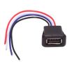 NFHK 2pcs/Set DIY OEM Type A Female Socket to 4Pin Open Cable Latch Mount Type DC 5V Power Data