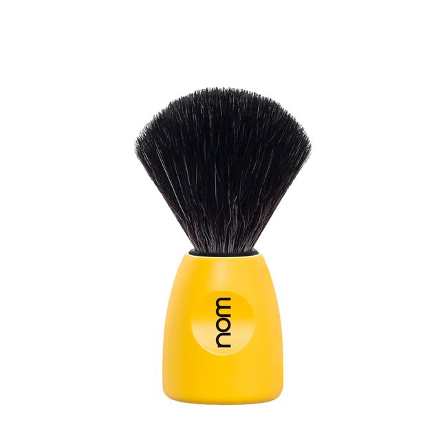 NOM Shaving Brush, Black Fibre, Plastic Lemon