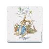 Decorative Coaster (10 x 10 cm) - Beatrix Potter - Peter Rabbit and Mouse in Pot