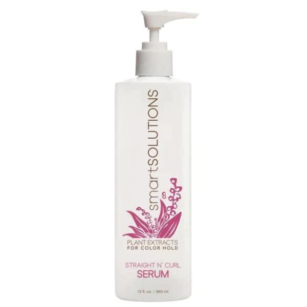 smartSOLUTIONS Straight N' Curl Serum 12 oz, | Smooths & Straightens | Curves & Curls | Paraben-Free | Plant-based