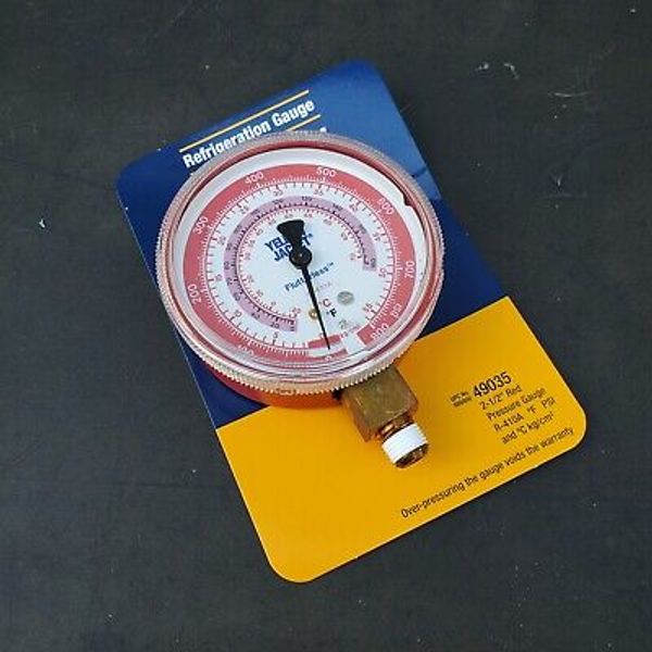 Yellow Jacket 49035 Manifold 2-1/2" Red Pressure Gauge for R-410A