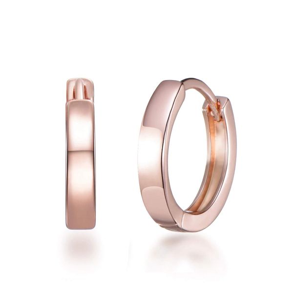 Rose Gold Hoop Earrings, Rose Gold, No information