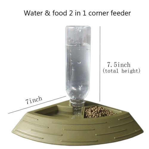 AUTSEEYS Reptile Feeder Bowl,Automatic Reptiles Water Dish Dispenser 2in1 Food and Water Feeding Bowls Terrarium Corner Bowl for Bearded Dragon Gecko Snake Lizard Turtles