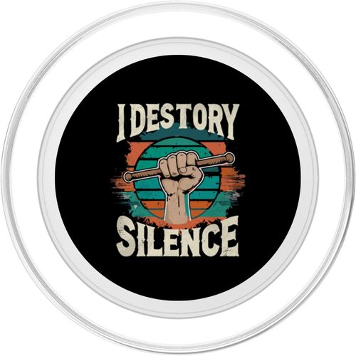 I Destroy Silence Drummer Vintage Retro Funny Drum Sticks PopSockets PopGrip for MagSafe