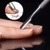 Pusher Remover Kit,2 pieces Cuticle Pusher Clipper Kit Stainless Steel Dual Head Cuticle Pusher Portable Cuticle Pusher and Cutter Set for Nail Cuticle Clean or Remove Gel Polish
