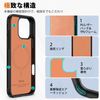 TUCCH iPhone 16 Pro Compatible Case, Notebook Type, 2 in 1 Separation, iPhone 16 Pro Cover, Removable, RFID Blocking, Card Pocket, Horizontal Stand Function, Shock Absorption, Full Protection, PU