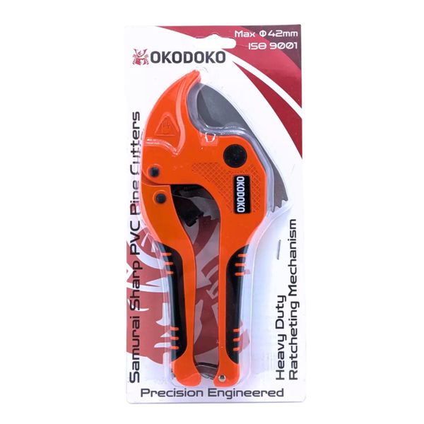 Ratcheting Pipe Cutter 42mm Max Diameter for PVC, PEX & PPR Plastic Pipe/Hoses