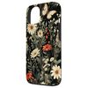 Black & Cream Butterfly Meadow Botanical Wildflower Pattern Case for iPhone 13