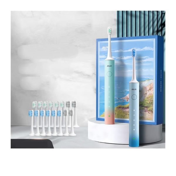 BAIR X3/X304 Electric Toothbrush Adult Sonic Shock Rechargeable Deep Clean Soft Hair Automatic Toothbrush for Men and Women (32-33, 3435, 36-37, 38-39, 40-41, 42-43, 44-45, 46-47 : Ocean Blue