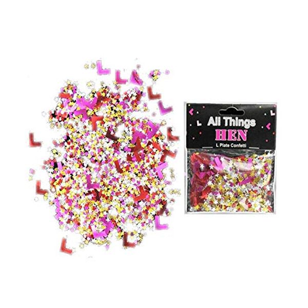HEN NIGHT PARTY 'L' PLATE CONFETTI