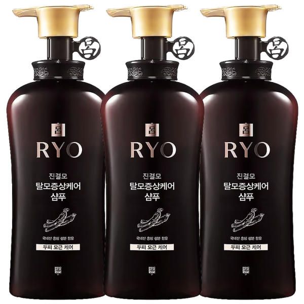 Ryo Jin Flawless Hair Loss Symptom Care Shampoo Scalp and Root Care Hair Loss Shampoo 490ml 03 pieces