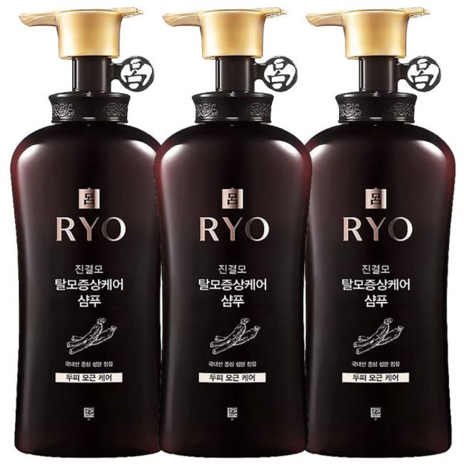 Ryo Jin Flawless Hair Loss Symptom Care Shampoo Scalp and Root Care Hair Loss Shampoo 490ml 03 pieces