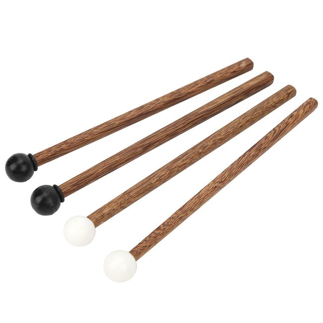 Tomotato 4 Stück Steel Tongue Drum Mallets Zungentrommel Hammer Rubber Tongue Drum Mallet mit Holzgriff Drumstick Percussion Instrument Parts 6,5 Zoll