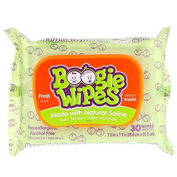 Boogie Wipes Wet Wipes for Baby and Kids, Chamomile and Vitamin E, White, Fresh Scent, 30 Count (Pack of 6)