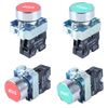 DMWD 2PCS 22MM Momentary Push Button Switch Start Stop Switch Metal Head XB2 Stop(1NC)+Start(1NO)