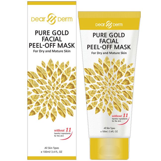 Dearderm Pure Gold Facial Peel-off Mask 3.4fl.oz/100ml NEW [Free USA Shipping]