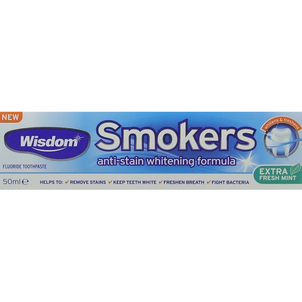 Wisdom 50 ml Smokers Anti-Stain Whitening Toothpaste - Pack of 4