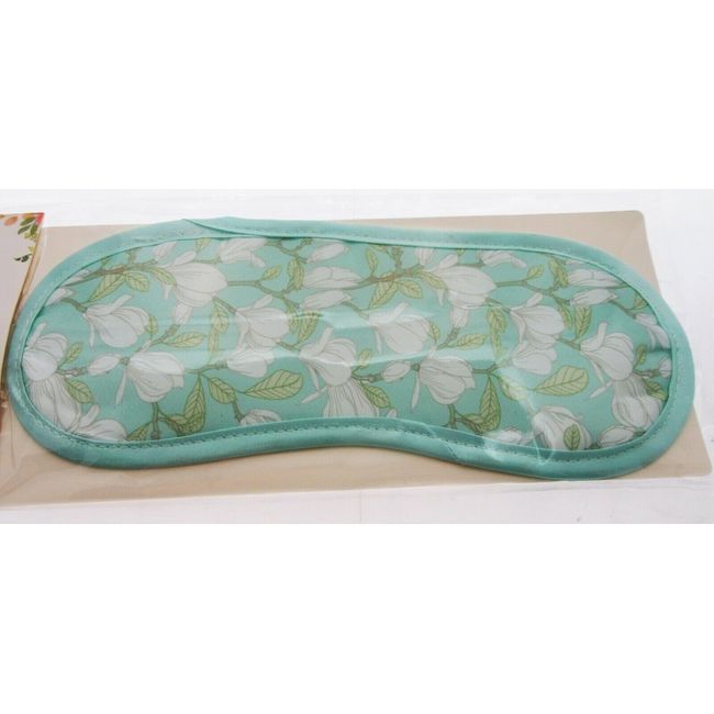 Teal Floral Eye Mask For Rest, Sleep, Meditation White Flowers