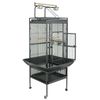 61" Bird Cage Play Top Large Parrot Cage Include Ladder & 2 Perches Iron Black