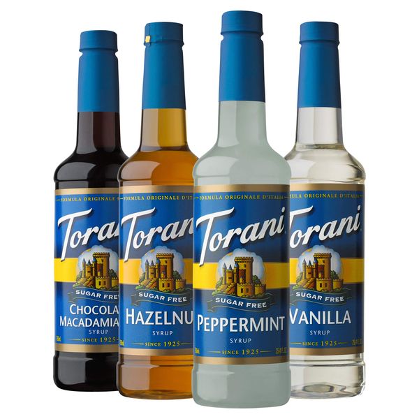 Torani Sugar Free Syrup, Holiday Variety Pack, 25.4 Ounce (Pack of 4)