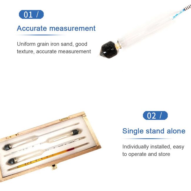 Measuring Tool Accurate Alcohol Hydrometer Set Wine Beer 100ml Cylinder  Whiskey With Wooden Box Tester Spirit