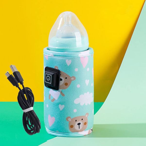 DEEYOTA Bottle Warmer, Baby Bottle Cover, Baby Milk Heating, USB Charging, Milk Insulator, Easy Operation, Thermal Bottle Pouch, General Purpose Type, Nursing Goods, For Outings, Night Nursing,