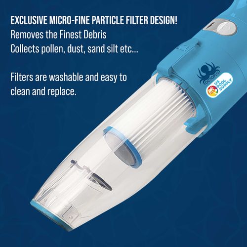U.S. Pool Supply 2 Replacement Filter Cartridges for Use in The Octopus Handheld Pool and Spa Vacuum Cleaner, Model 1121 - Provides Premium Clean Water Filtration, Removes Finest Swimming Pool Debris