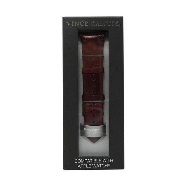 Vince Camuto Fashion Leather Band For Apple Watch Burgundy 42/44/45MM
